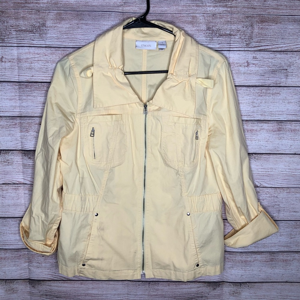 Chico’s Light Weight Yellow Utility Jacket